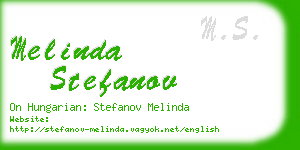 melinda stefanov business card